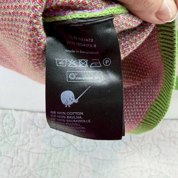 Monki Purple and Green Cardigan with Red Bow Pattern - Picture 6 of 9